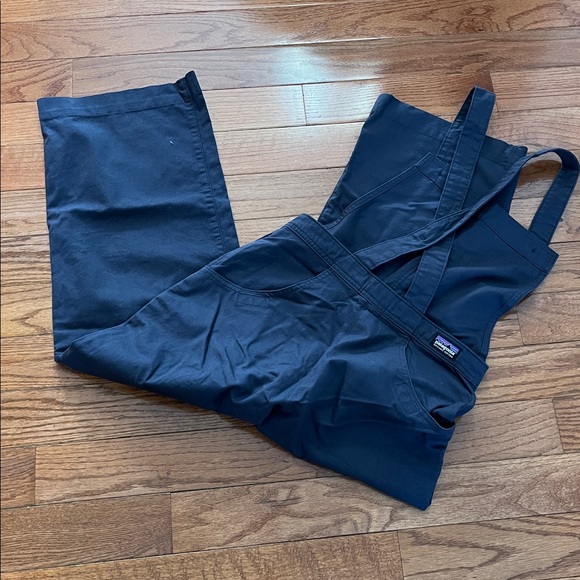 Women's Stand Up® Cropped Overalls Slate Patagonia Organic Cotton Workwear sz6 - Picture 12 of 12